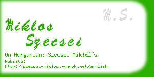 miklos szecsei business card